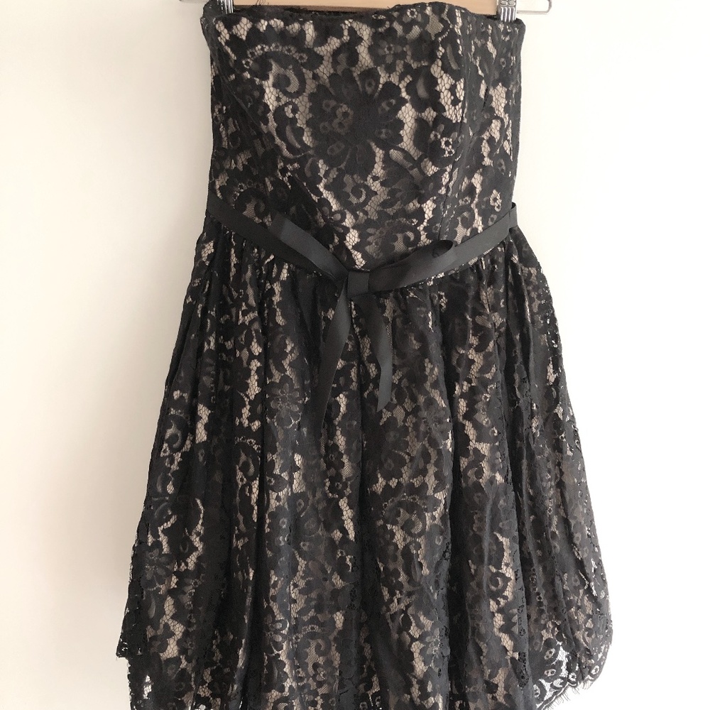 Robert Rodriguez Strapless Lace Dress - Black